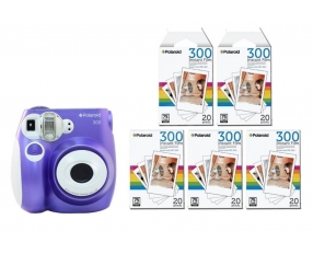 Моментальный фотоаппарат Polaroid 300, PIC300 фиолетовый + 5 картриджей по 20 карточек